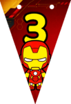 Banderin número 3 Baby Iron Man Banderines imprimible gratis Banderin número 3 Baby Iron Man Banderines imprimible gratis