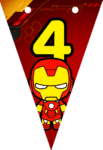 Banderin número 4 Baby Iron Man Banderines imprimible gratis Banderin número 4 Baby Iron Man Banderines imprimible gratis