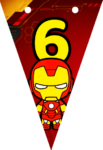 Banderin número 6 Baby Iron Man Banderines imprimible gratis Banderin número 6 Baby Iron Man Banderines imprimible gratis