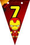 Banderin número 7 Baby Iron Man Banderines imprimible gratis Banderin número 7 Baby Iron Man Banderines imprimible gratis