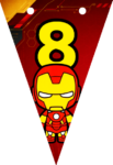 Banderin número 8 Baby Iron Man Banderines imprimible gratis Banderin número 8 Baby Iron Man Banderines imprimible gratis