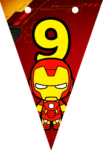 Banderin número 9 Baby Iron Man Banderines imprimible gratis Banderin número 9 Baby Iron Man Banderines imprimible gratis