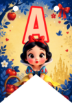 Banderin letra A Blancanieves Bebé imprimible gratis Banderin letra A Blancanieves Bebé imprimible gratis