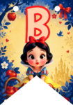Banderin letra B Blancanieves Bebé imprimible gratis Banderin letra B Blancanieves Bebé imprimible gratis