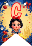 Banderin letra C Blancanieves Bebé imprimible gratis Banderin letra C Blancanieves Bebé imprimible gratis