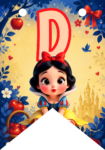 Banderin letra D Blancanieves Bebé imprimible gratis Banderin letra D Blancanieves Bebé imprimible gratis