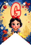 Banderin letra G Blancanieves Bebé imprimible gratis Banderin letra G Blancanieves Bebé imprimible gratis