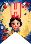 Banderin letra H Blancanieves Bebé imprimible gratis Banderin letra H Blancanieves Bebé imprimible gratis
