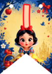 Banderin letra I Blancanieves Bebé imprimible gratis Banderin letra I Blancanieves Bebé imprimible gratis
