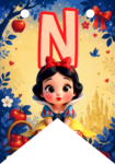 Banderin letra N Blancanieves Bebé imprimible gratis Banderin letra N Blancanieves Bebé imprimible gratis