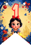 Banderin número 1 Blancanieves Bebé imprimible gratis Banderin número 1 Blancanieves Bebé imprimible gratis