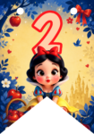Banderin número 2 Blancanieves Bebé imprimible gratis Banderin número 2 Blancanieves Bebé imprimible gratis