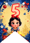 Banderin número 5 Blancanieves Bebé imprimible gratis Banderin número 5 Blancanieves Bebé imprimible gratis