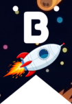 Banderin letra B Cohete Espacial imprimible gratis Banderin letra B Cohete Espacial imprimible gratis