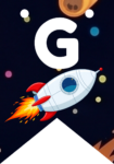 Banderin letra G Cohete Espacial imprimible gratis Banderin letra G Cohete Espacial imprimible gratis