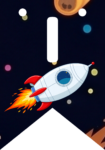 Banderin letra I Cohete Espacial imprimible gratis Banderin letra I Cohete Espacial imprimible gratis