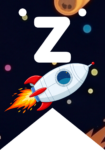 Banderin letra Z Cohete Espacial imprimible gratis Banderin letra Z Cohete Espacial imprimible gratis