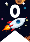 Banderin número 0 Cohete Espacial imprimible gratis Banderin número 0 Cohete Espacial imprimible gratis