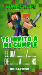 Invitación Virtual (para Celulares) Minecraft kit imprimible Invitación Virtual (para Celulares) Minecraft kit imprimible