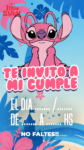 Invitación Virtual (para Celulares) Stitch Rosa kit imprimible Invitación Virtual (para Celulares) Stitch Rosa kit imprimible