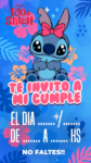 Invitación Virtual (para Celulares) Stitch Flores kit imprimible Invitación Virtual (para Celulares) Stitch Flores kit imprimible