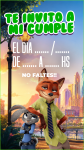 Invitación Virtual (para Celulares) Zootopia kit imprimible Invitación Virtual (para Celulares) Zootopia kit imprimible