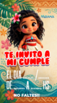 Invitación Virtual (para Celulares) Baby Moana kit imprimible Invitación Virtual (para Celulares) Baby Moana kit imprimible