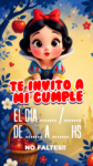 Invitación Virtual (para Celulares) Blancanieves Bebé kit imprimible Invitación Virtual (para Celulares) Blancanieves Bebé kit imprimible