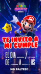 Invitación Virtual (para Celulares) Super Mario Galaxy Movie kit imprimible Invitación Virtual (para Celulares) Super Mario Galaxy Movie kit imprimible