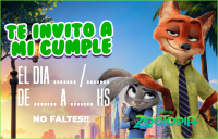 Tarjetita Invitación Zootopia kit imprimible Tarjetita Invitación Zootopia kit imprimible