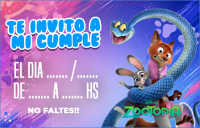Tarjetita Invitación Zootopia 2 kit imprimible Tarjetita Invitación Zootopia 2 kit imprimible
