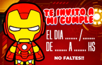 Tarjetita Invitación Iron Man Baby kit imprimible Tarjetita Invitación Iron Man Baby kit imprimible