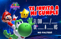Tarjetita Invitación Super Mario Galaxy Yoshi kit imprimible Tarjetita Invitación Super Mario Galaxy Yoshi kit imprimible