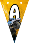 Banderin letra A Megalodon Monster Jam imprimible gratis Banderin letra A Megalodon Monster Jam imprimible gratis
