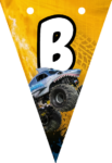 Banderin letra B Megalodon Monster Jam imprimible gratis Banderin letra B Megalodon Monster Jam imprimible gratis