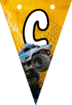Banderin letra C Megalodon Monster Jam imprimible gratis Banderin letra C Megalodon Monster Jam imprimible gratis