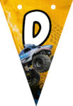 Banderin letra D Megalodon Monster Jam imprimible gratis Banderin letra D Megalodon Monster Jam imprimible gratis