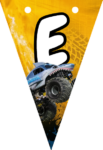 Banderin letra E Megalodon Monster Jam imprimible gratis Banderin letra E Megalodon Monster Jam imprimible gratis