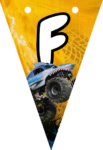 Banderin letra F Megalodon Monster Jam imprimible gratis Banderin letra F Megalodon Monster Jam imprimible gratis