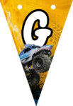 Banderin letra G Megalodon Monster Jam imprimible gratis Banderin letra G Megalodon Monster Jam imprimible gratis