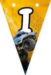Banderin letra I Megalodon Monster Jam imprimible gratis Banderin letra I Megalodon Monster Jam imprimible gratis