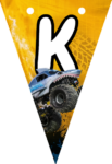 Banderin letra K Megalodon Monster Jam imprimible gratis Banderin letra K Megalodon Monster Jam imprimible gratis