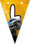 Banderin letra L Megalodon Monster Jam imprimible gratis Banderin letra L Megalodon Monster Jam imprimible gratis