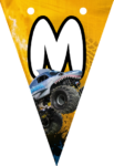 Banderin letra M Megalodon Monster Jam imprimible gratis Banderin letra M Megalodon Monster Jam imprimible gratis