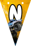 Banderin letra N Megalodon Monster Jam imprimible gratis Banderin letra N Megalodon Monster Jam imprimible gratis