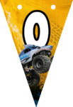 Banderin letra O Megalodon Monster Jam imprimible gratis Banderin letra O Megalodon Monster Jam imprimible gratis
