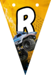 Banderin letra R Megalodon Monster Jam imprimible gratis Banderin letra R Megalodon Monster Jam imprimible gratis
