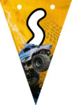 Banderin letra S Megalodon Monster Jam imprimible gratis Banderin letra S Megalodon Monster Jam imprimible gratis