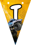 Banderin letra T Megalodon Monster Jam imprimible gratis Banderin letra T Megalodon Monster Jam imprimible gratis
