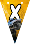 Banderin letra X Megalodon Monster Jam imprimible gratis Banderin letra X Megalodon Monster Jam imprimible gratis